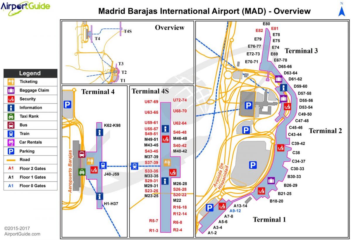 karta zračna luka Madrid u Španjolskoj 