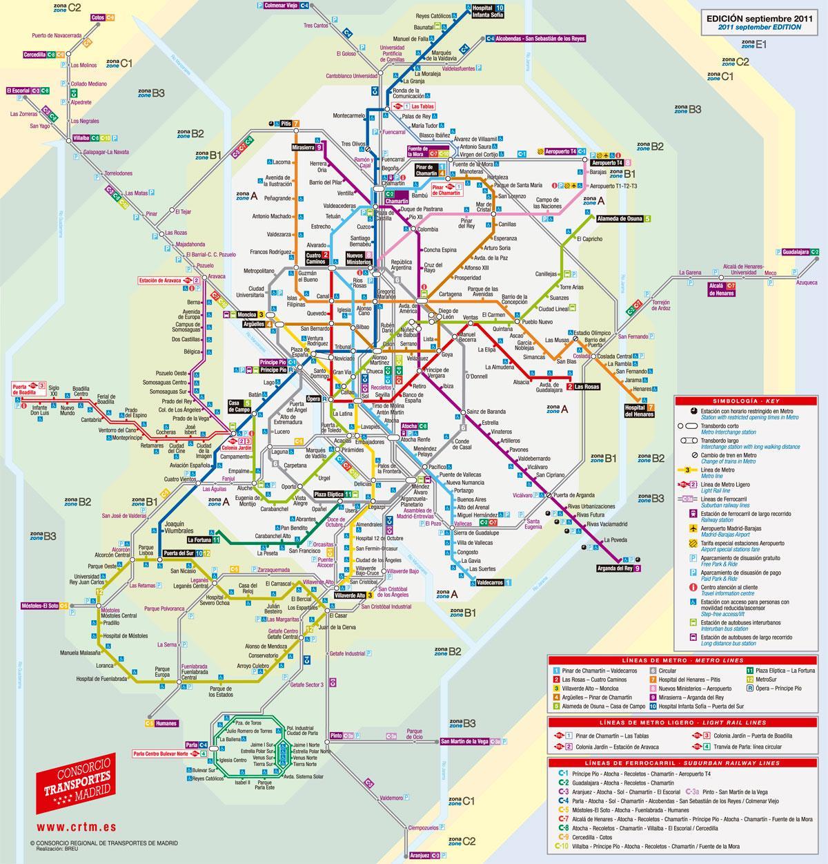 karta Madrida tramvajem