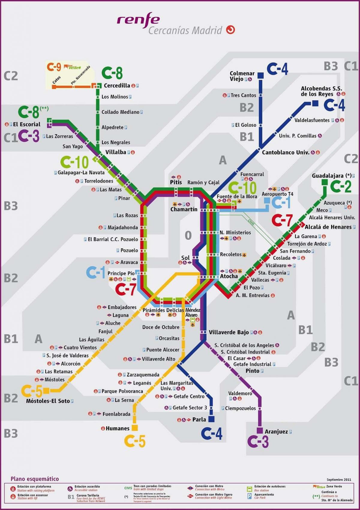 Madrid željeznički karti