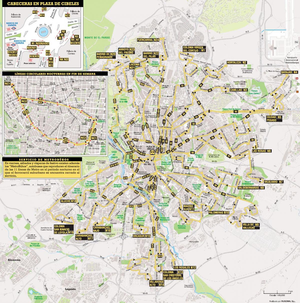 autobusne rute Madrid karti