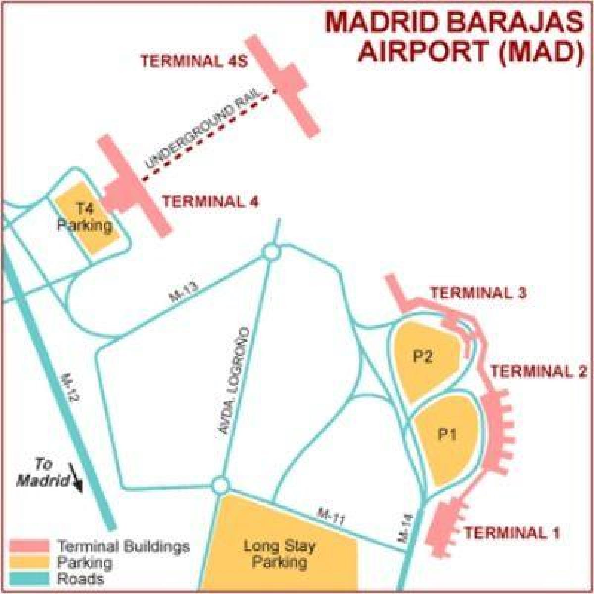Terminal madridske zračne luke karti