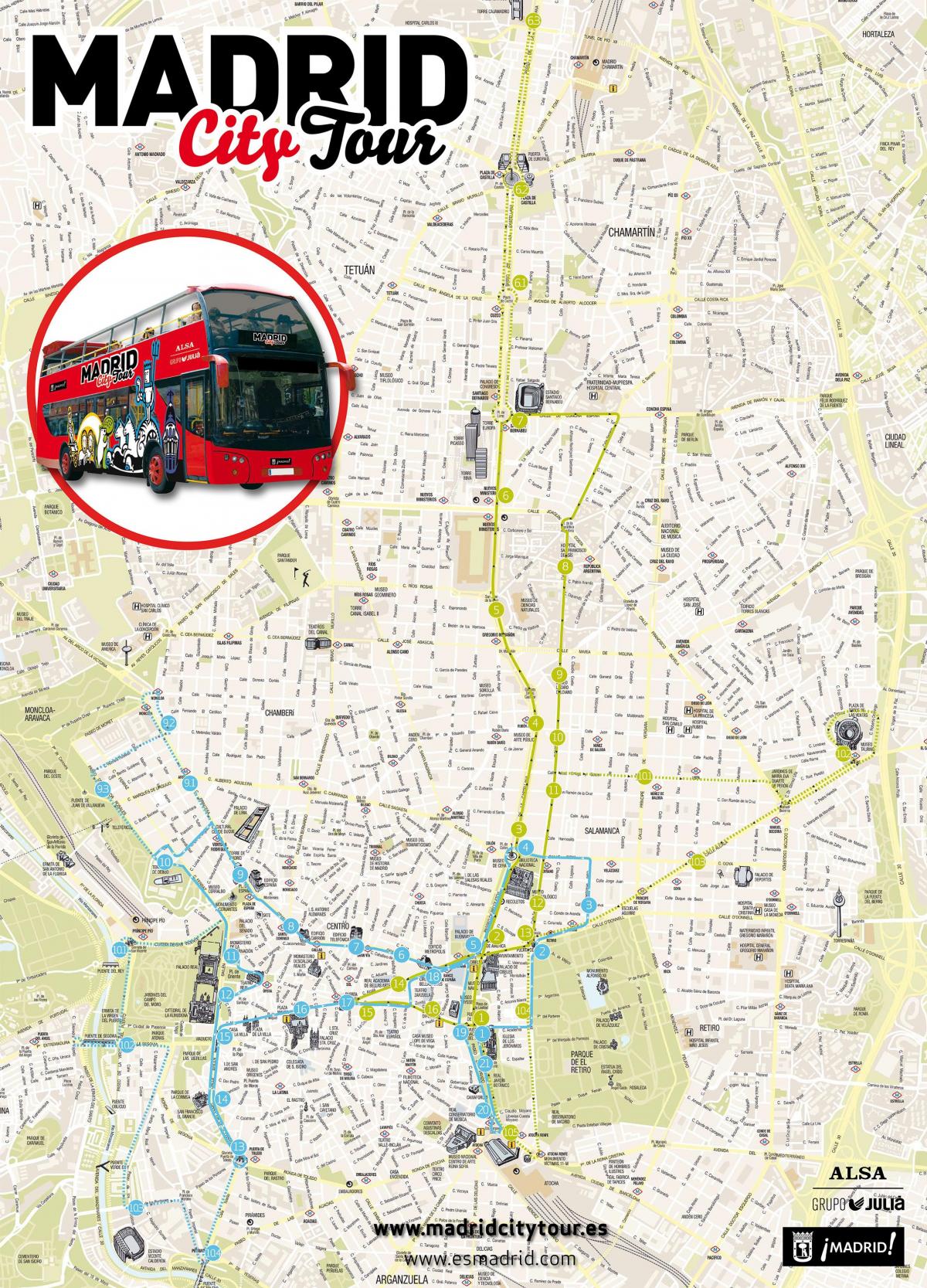 Madrid autobusom obilazak karti