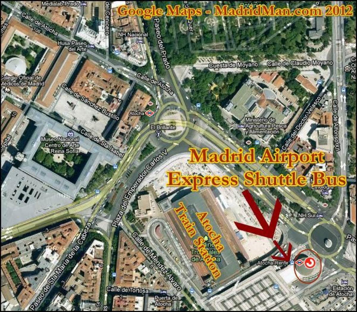 Puerta de Atocha željeznički kolodvor karti