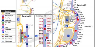 Karta zračna luka Madrid u Španjolskoj 
