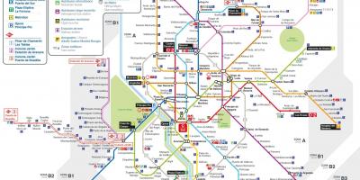 Karta Madrida na javnim prijevozom