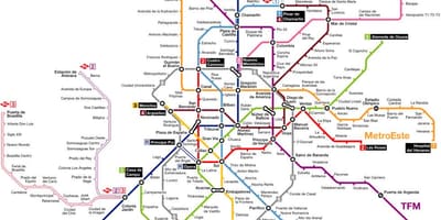 Metro Madrida, Španjolska kartica