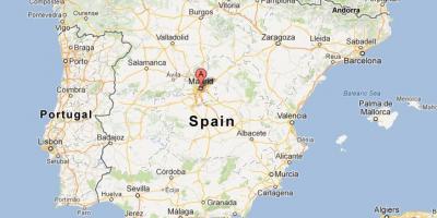 Karta Španjolske pokazuje Madrid