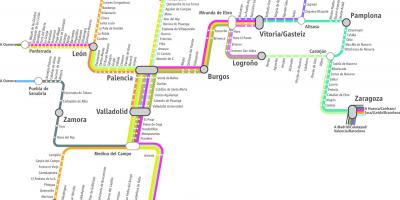 Karta Renfe vlak karti Madrida